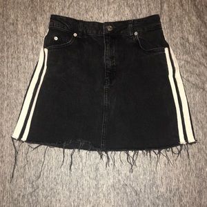 Black denim skirt